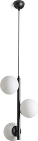 RENDL ETHERIA závěsná černá opálové sklo 230V LED E27 3x11W
