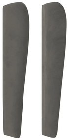 sötétszürke bársony fejtámla szárnyakkal 83 x 23 x 118/128 cm