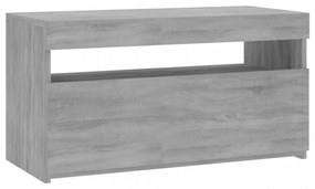 szürke sonoma színű TV-szekrény LED-világítással 75x35x40 cm