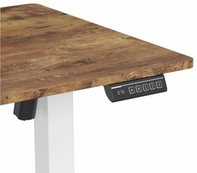Elektromosan állítható magasságú íróasztal - 140x60cm rusztikus barna ülő-/állómunkához - LVN System Lite LV1717