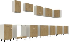 Benita Beépíthető konyhaszekrény Természetes fa-Fehér 60x50x80 cm