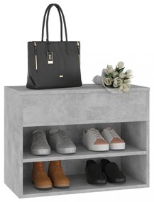 betonszürke szerelt fa cipőtároló pad 60 x 30 x 45 cm