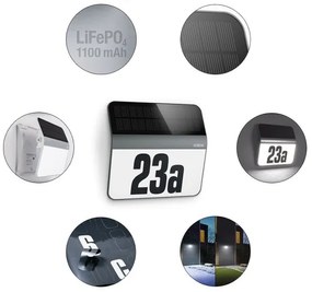 STEINEL 035730 - XSolar LH-N LED napelemes házszám 0,03W IP44