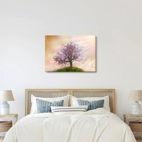 Virágzó fa képe egy domb tetején (70x50 cm)
