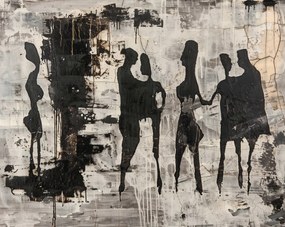 Poszter 76x60,5cm Szürke emberek