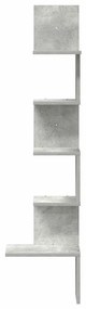 betonszürke forgácslap fali sarokpolc 32x32x127,5 cm