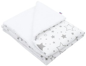 Gyerek pamut takaró New Baby Vafle fehér csillagok 80x102 cm