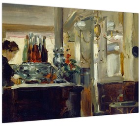 Üveg kép - Style of Edouard Manet, Bon Bock Cafe, reprodukciók (70x50 cm)