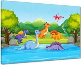 Vászonkép 70x50 Vidám dinoszaurusz csapat