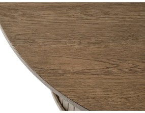 Barna kerek dohányzóasztal tölgyfa dekorral ø 90 cm Nola – Unique Furniture