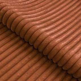 Terrakotta színű kordbársony sarokkanapé (jobb oldali-L alakú) Marbeya – Ropez