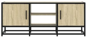 sonoma tölgy színű szerelt fa és fém TV-szekrény 100x35x41 cm