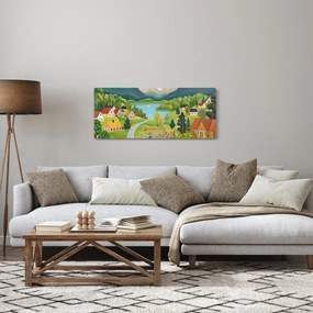 Kép - Falu a hegyekben (120x50 cm)