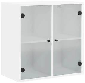 fehér faliszekrény üvegajtókkal 68 x 37 x 68,5 cm