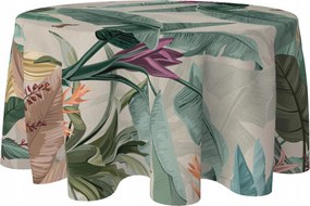 Abrosz Kerek Dekorációs Asztalra 140 CM Foltálló Kör Pálma Virágok 157