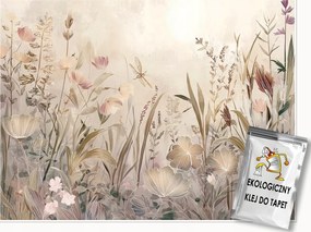 Fotótapéta Természet Rét Virágok Boho Beton Falra Hálószoba Nappali 400x280