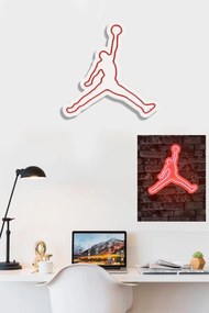 Műanyag LED-es fali dekoráció, Basketball - Red