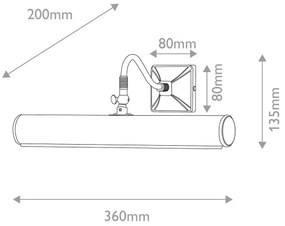 Elstead PL1-20-BB - PICTURE LIGHT képvilágító lámpa 2xE14/40W/230V arany