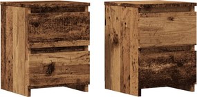 vidaXL 2 db antik fa színű szerelt fa éjjeliszekrény 30 x 30 x 40 cm
