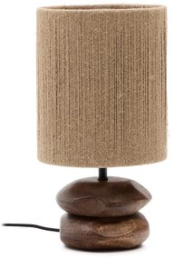 Sötét natúr színű akácfa asztali lámpa (magasság 43 cm) Kor – Kave Home