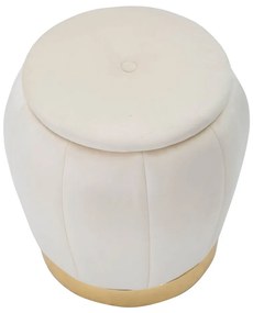 Krémszínű bársony puff Paris – Mauro Ferretti