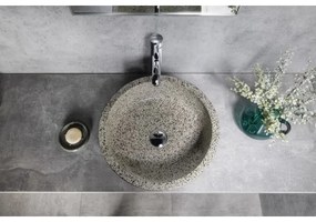 Sapho - PRIORI pultba szerelhető mosdó, átmérő 41 cm, fehér/szürke