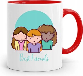 Piros Baráti Bögre Best Friends Ajándék fényképes nyomtatással