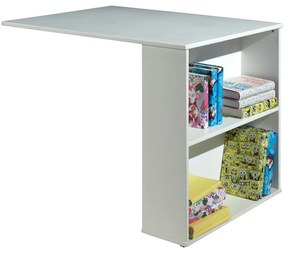 Fehér borovi fenyő ágyneműtartós galéria gyerekágy ágyráccsal 90x200 cm Scott – Vipack