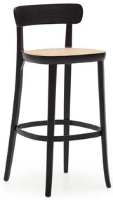 Fekete bárszék kőrisfa dekorral 99 cm Romane – Kave Home