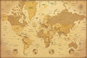 Plakát World Map - ES Vintage