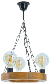 Csillár láncon IOS 3xE27/60W/230V átm. 30 cm bükkfa