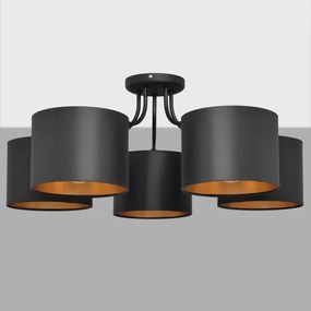 Felületre szerelhető csillár ALBA 5xE27/15W/230V fekete/arany