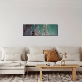 Az aurora borealis képe fagyos fák felett (órával) (90x30 cm)