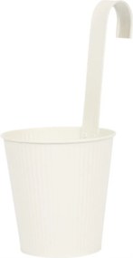 Erkély Kaspó Akasztóval Bordázott Vödör Krémszínű 13 CM