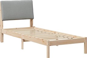 vidaXL Ágykeret Barna és világosszürke 80 x 200 cm Tömör fenyőfa