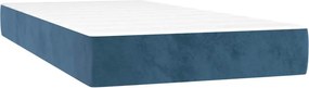 vidaXL sötétkék bársony zsebrugós ágymatrac közepes keménységű 80x220x20 cm