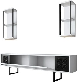 Tévés szekrény polcokkal Line White and Black