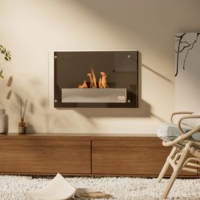 HOMCOM Fali Bioetanol Kandalló 1,5 L Kapacitású Bioetanol Tűzhely 3 Órás Égés Rozsdamentes Acél Tartály 20-25 m²-hez 60x22x40 cm Fekete | Aosom