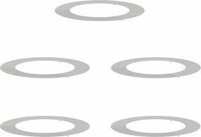 vidaXL Alkalmas lapos fa gyűrűkhez 5 pcs Ezüst Ø60 / 90 cm