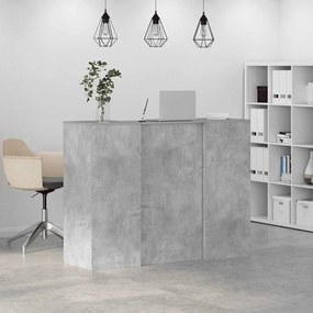 recepciós pult betonszürke 135x50x103,5 cm szerelt fa