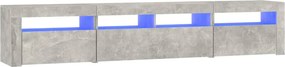 vidaXL betonszürke TV-szekrény LED lámpákkal 210x35x40 cm