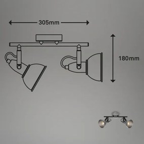 Briloner 2049-024 - Spotlámpa RETRO 2xE14/40W/230V szürke