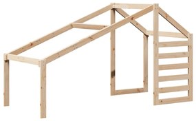 tömör fenyőfa ágy emelettel és tetővel 80 x 200 cm