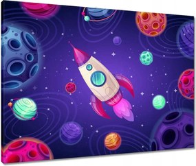 Vászonkép 80x60 Űrrakéta egy kis űrhajós számára