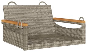 szürke polyrattan hintapad 63 x 62 x 40 cm