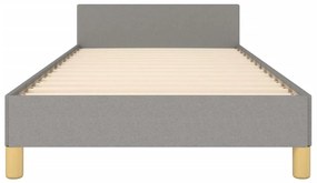 világosszürke szövet ágykeret matrac nélkül 90x200 cm