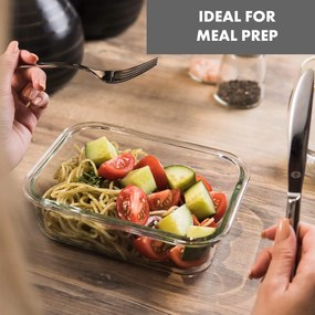 Klarstein Glaswerk Jardine, ételhordozó, 3 darabos készlet, 640/1040/1520 ml, boroszilikát üveg, fedél