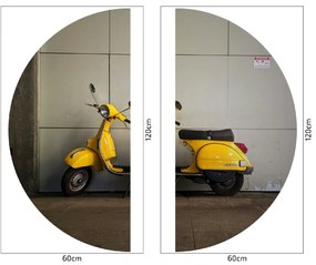 PIPPER. Textil kör alakú falmatrica "Vespa" Méret: 100cm