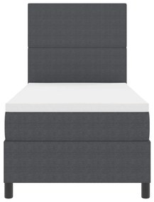 Box Spring Ágy matraccal &amp; LED Sötétszürke 80x200 cm Bársonyos Szövet