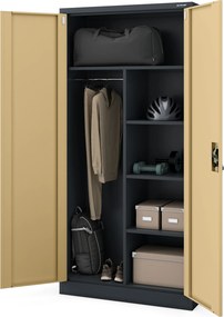 Többfunkciós fém szekrény, antracit / dió, 900x1850x450 mm: DAWID Eco Design